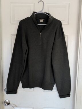 Stetson Men's Wool‎ Blend Sweater - Men Large  1/3 Zip